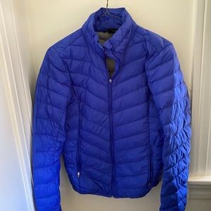 Royal blue light puffer coat